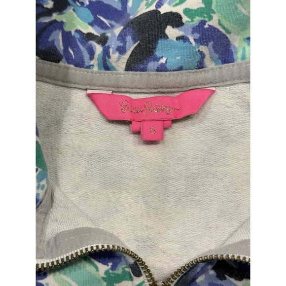 LILLY PULITZER Leona Full Zip Up Iris Blue High Maintenance Small - Picture 4 of 7